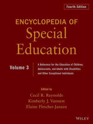 cover image of Encyclopedia of Special Education, Volume 3